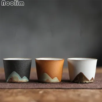 1 бр. ръчно рисувани планински керамични чаши чай от груба керамика, китайски чай комплект 