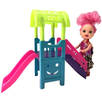 1 Комплект стоп-моушън детска площадка, пързалка, Лъки група играчки за деца, за кукла Кели, детски играчки за дома, аксесоари Изображение