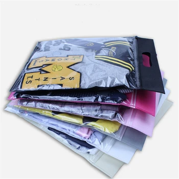 20 бр Прозрачна Бяла Задната част на опаковката джоб с цип, шиберный клапан за съхранение, Пластмасови Панталони, Риза, пуловер Изображение