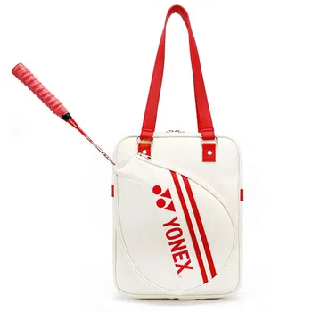2021 Оригинална дамска чанта за бадминтон YONEX Максимум 2 ракети от изкуствена кожа Водоустойчива спортна чанта За тренировки Изображение