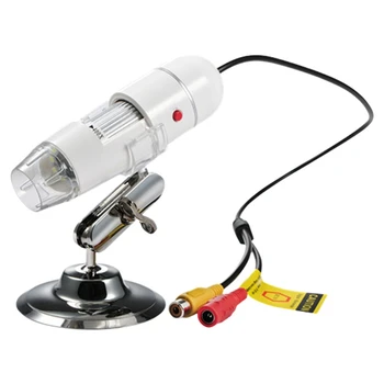 400X-1000X USB микроскоп, професионален Coms sensor, TV/AV интерфейс, цифров микроскоп за електроника, штепсельная вилица САЩ Изображение