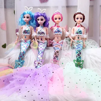 45 см, куклен комплект принцеса-русалка за момичета, детски играчка, кукла-русалка Изображение
