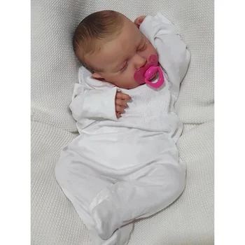 49 СМ, Пълна Спящата Кукла Loulou Новородено Reborn Baby Doll Ръчно Рисувани Кукли с 3D Кожата Ръчно изработени Многослоен Видим Venis Изображение