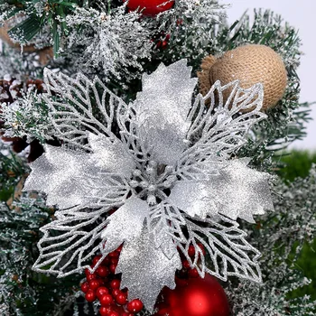 5 бр., Коледна украса, на Едро, в празнуването на Коледа, лук на прах с кухи цветя, украси за коледната елха Изображение