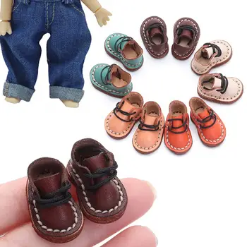 5 цвята за 1/11 OB11, скъпа за кукли 1/12 BJD, нова ежедневни обувки за кукли от телешка кожа, ботуши за кукли, кожени обувки Изображение
