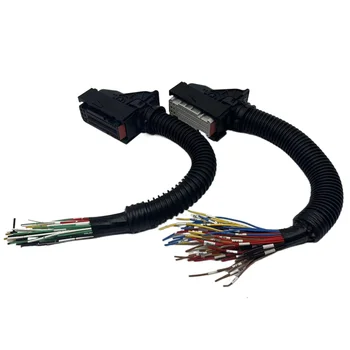 76-пинов полнолинейный черно-сив кабел с жак дължина от 30 см, подходящ за FAW Xichai 3601115-91E и 52E, Weichai 612650080075 Изображение