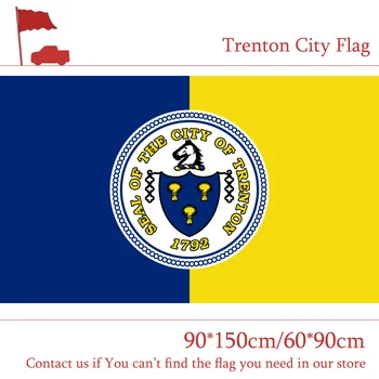 90*150 см 60*90 см Флаг 3x5 фута Трентън Сити Флаг на щата Ню Джърси 100d Полиестер САЩ Банери Изображение