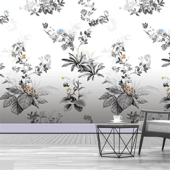 Beibehang, изработени по поръчка в европейски стил, ръчно рисувани с маслени бои с висока разделителна способност, цветя и птици, безпроблемна прострочка, фонова стена Изображение