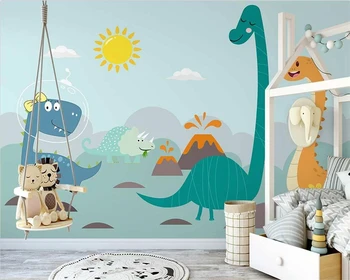 beibehang Индивидуален модерен фигура от папие-маше, новият скандинавски динозавър ръчно рисувани, детска стая, цялата къща, тапети тапети Изображение