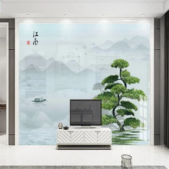 beibehang потребителски 3D тапети мода китайски стил бор пейзаж тапети, хол на фона на тапети papel de par Изображение
