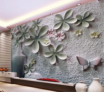 beibehang Потребителски тапети 3D фотообои релефна цветна стена релеф декоративна живопис вътрешен фон на стената papel de parede Изображение