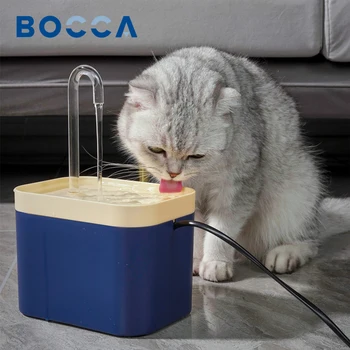 Bocca Fountain Пет Water Dispenser Пиенето С Филтър Автоматична 1,5 Л USB Електрическа Рециркуляционная Пиенето За Котки, Кучета, Бутилка За Вода Изображение