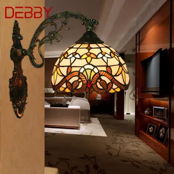 DEBBY е Модерен Стенен Лампа Tiffany LED За Помещения, Творчески Европейския Стъклена халба бира в Стил Барок, Лампа за Дома Хол Спалня Изображение