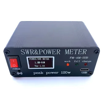 FM AM SSB 1,8 Mhz-50 Mhz КСВ Ваттметр КСВ и измерител на мощност, които двигателят развива максимална мощност от 120 Вата PWR КСВ Метър Изображение