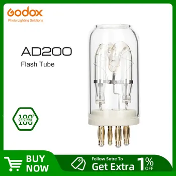 Godox AD200 AD-FT200 Имат лампа-светкавица, с мощност 200 W с Голи крушки за главата на светкавицата Godox H200J на Godox AD200 Изображение