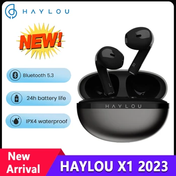 HAYLOU X1 2023 TWS Bluetooth 5,3 Слушалки 24 Часа автономна работа Безжични Слушалки С управлението на приложение Детска Слушалки IPX4 Водоустойчив Слушалки Изображение