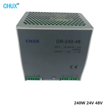 Led импулсно захранване CHUX 240 W 24-10А 48 5А на DIN-шина с един изход ДЗПО за промишлени източници на храна Изображение