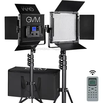 Led лампи GVM 520LS, лампа-поставка за снимки, лампа за фото студио, статив с лампа, фотоапарат за снимане Изображение