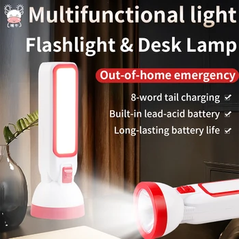 Led фенерче със силна светлина, която се презарежда външен домакински здрав фенерче Изображение