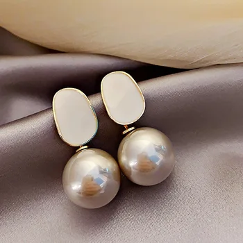 Lizhimei Корейски модни обеци-карамфил за жени 2023, Нови сватбени обици-висулки с перли, бижута, Аксесоари Oorbellen Изображение