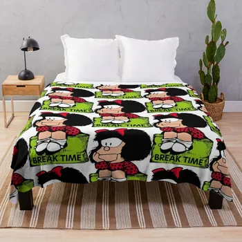 Mafalda време на почивка в седнало и успокояващото положение Каре Луксозно Дизайнерско Одеяло Kawaii Blanket Изображение