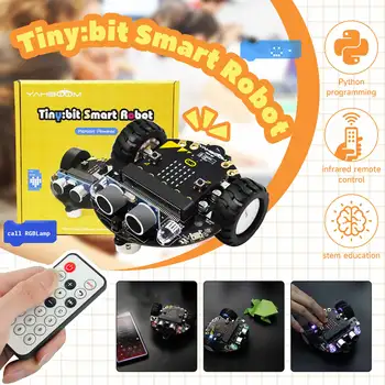 Micro: Bit V2 Smart Mini Robot Car Kit Кодиране за деца Научен строителен комплект Образователна технология стволовая играчка си САМ 