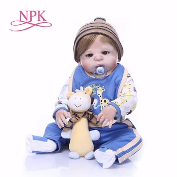 NPK Boneca Reborn Пълен Винил, Силикон Reborn Baby Doll Реалистични Играчки Детски Играчки за Рожден Ден, Подарък за Коледа ГОРЕЩА ИГРАЧКА за момичета Изображение