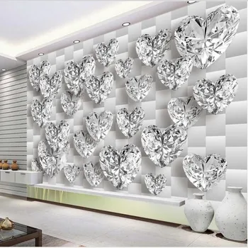 wellyu Custom голям стенопис с диаманти дълги класически, луксозни и висококачествени 3D фон тъканни тапети papel de parede Изображение