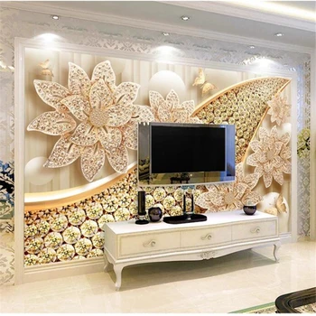 wellyu Индивидуални голям стенопис творческа декорация на дома, европейски бижута 3D фон стенни тапети papel de parede Изображение