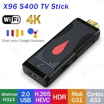X96 S400 TV Stick Allwinner H313 Четириядрен Android 10,0 TV BOX 2,4 G Wifi с 2 GB 16 GB 4K Смарт плейър TVBox Dongle телеприставка X96S Изображение