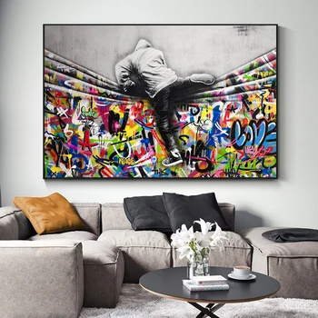 Алек Монополист, модерни графити, популярна абстрактна художествена печат на плакат, платно, стенни художествена картина, домашен Декор Изображение