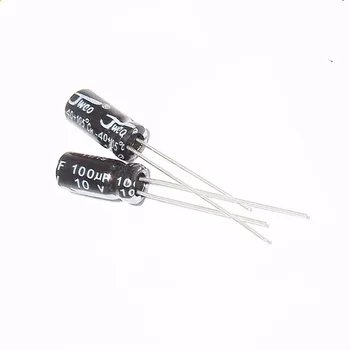 В електролитни кондензатори 5 * 7 5 * 11 10 Бляскави алуминиеви електролитни кондензатори V100 на ICF (10 бр) Изображение