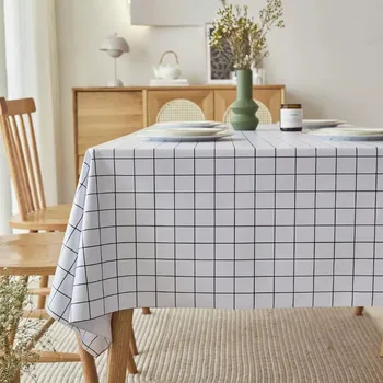 Водоустойчив Маслостойкий карирани подложка от PVC за масата, домашна покривка Изображение
