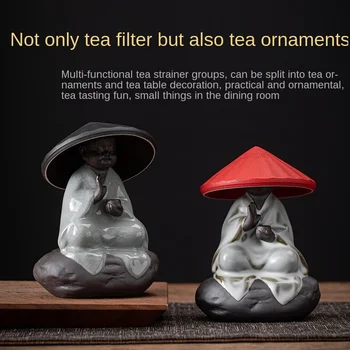 Група чаени филтри Small Zen Master Tea Filtration Чаена вграждане Керамично отвор за филтър Прибори за чайна церемония кунг-фу Чаени аксесоари Изображение