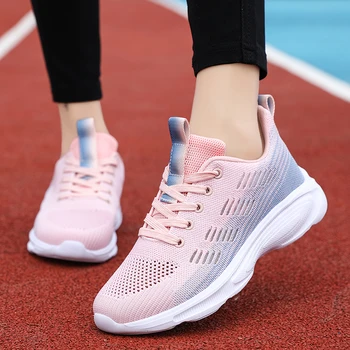Дамски спортни обувки за улицата, лека и ежедневни спортни обувки големи размери, удобни спортни обувки за фитнес за момичета, Дамски обувки за бягане Изображение