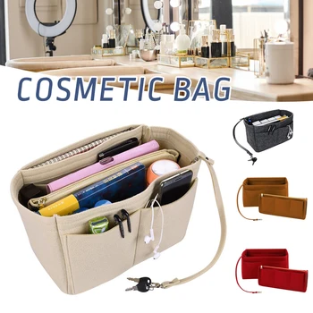 Дамски фетровая чанта подложка в изчистен стил, богат на функции дамски фетровая чанта, подложка за дамска чанта, чанта, чанти за съхранение на Bolsa Feminina 여행가방 Изображение