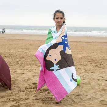 Детско плажна кърпа от микрофибър, cartoony плажен мат, кърпи за баня, Постелката за Йога Изображение