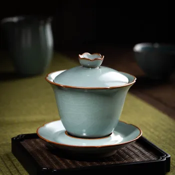 Домакински Печка Bg Sancai с Капак, Чаша за Чай с Лед, Чаша за Церемонията по кунг-фу, ръчно заснемане Изображение