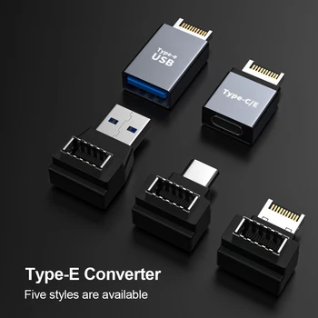 Жак адаптер USB 3.1 на предния панел тип E към USB Type C, включете конвертор, дънна Платка, кабел конектор за разширение за PC Изображение