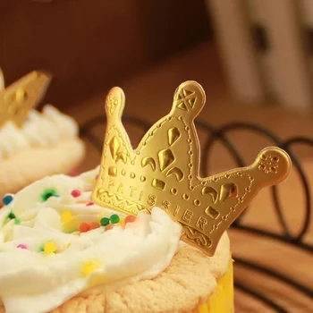 Златна корона на принцеса, Topper за торта, избор на кексчета за парти, Сватба, рожден Ден, Няколко кутии за торта, Инструменти за украса на торта, 50 бр./компл. Изображение