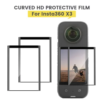 Извити Филм от закалено Стъкло за екрана Insta360 X3 9H, Устойчиви на надраскване, Защитно Фолио за Панорамна екшън-камера Insta 360 X 3 Изображение