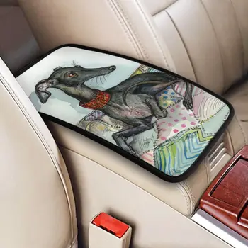 Индивидуален подложка за автомобилна подлакътник Greyhound Whippet Dog, защитен калъф за централната Конзола на автомобила, подложка за интериора на колата, аксесоари за възглавници Изображение