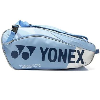 Истинска професионална чанта за тенис ракети Yonex, светло-сини спортни чанти за жени, мъжки раница за ракети с отделение за обувки Изображение