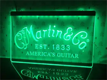 Китара Мартин, акустична музика, led неонова светлинна табела -K169 Изображение