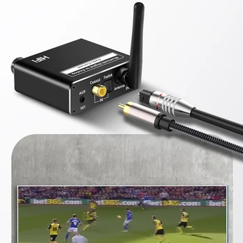 Конвертор цифрово-аналогови аудио КПР AdapterSPDIF Optical Toslink към конектора 3.5 мм AUX вход RCA L/R Bluetooth-Съвместим приемник 5.0 Изображение