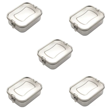Контейнер за обяд Bento Box от неръждаема стомана, 3 Отделения за сандвичи с две Страни, 1400 мл Изображение
