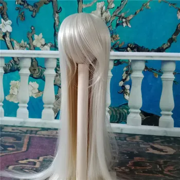 Куклен перука BJD подходящ за размера на 1/3 1/4 1/6, прекрасна дълга коса, многоцветен перука с груба коса, аксесоари за кукли Изображение