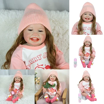 Кукли MILA Reborn 24 инча 60 см, тканевое Тялото, реалистична кукла за продажба, кукла за деца, подаръци за рожден Ден и Коледа Изображение