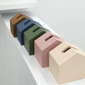 Кутия за салфетки за съхранение вкъщи, дървен държач за кърпички за украса на дома масата, 5 цвята, държач за кърпички на домашен тип, кутия за бебешки кърпички Изображение