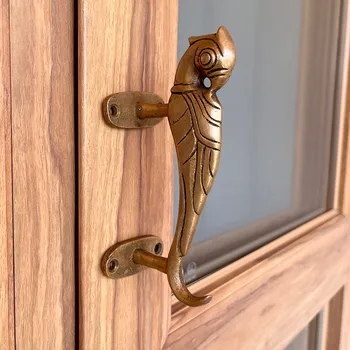 Латунная врата копчето Art parrot ръчен труд за повърхностен монтаж на вратата на гардероба Изображение
